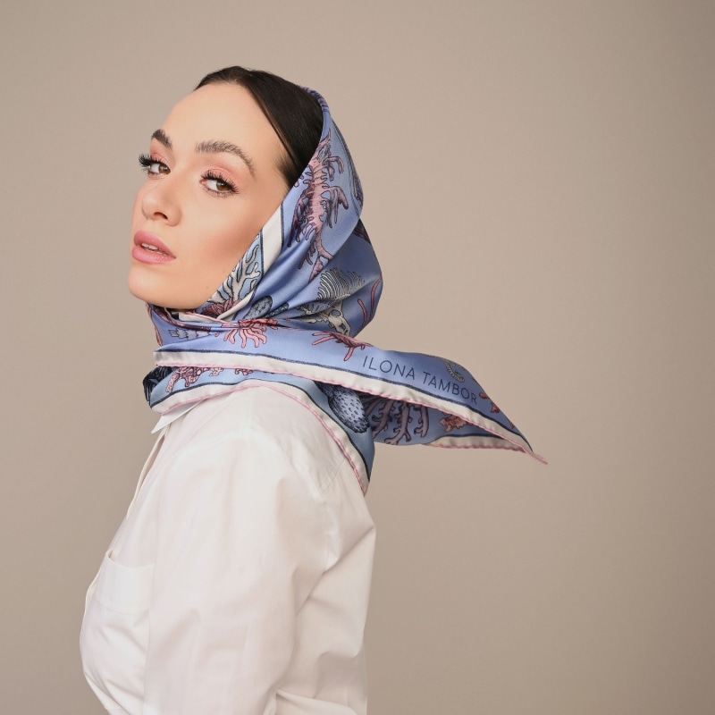 Pink silk scarf - The Moroccan Days - Ilona Tambor