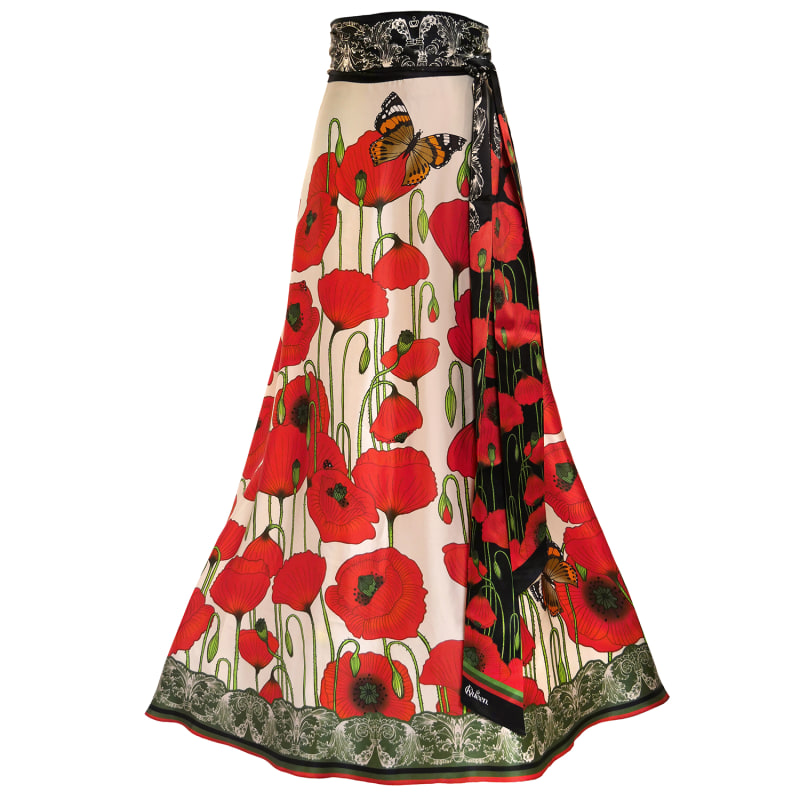 Thumbnail of Silk Skirt - Poppies - Light image