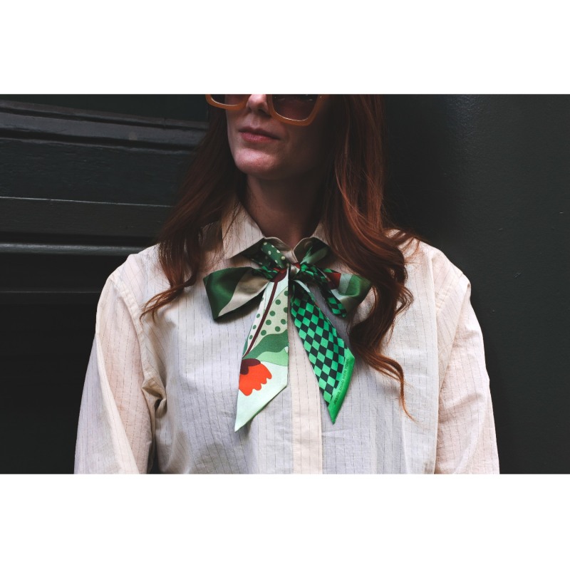 Thumbnail of Silk Twilly Scarf Of Green Wonderland image