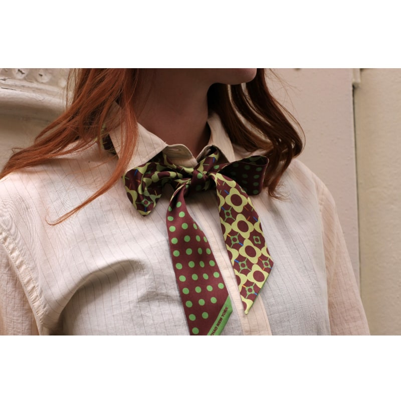 Thumbnail of Silk Twilly Scarf Of Polka Dot Bloom image