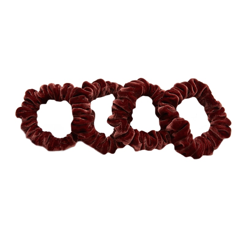 VELVET MINI SCRUNCHIE CHOCOLATE BROWN VELVET MINI SCRUNCHIE CHOCOLATE BROWN