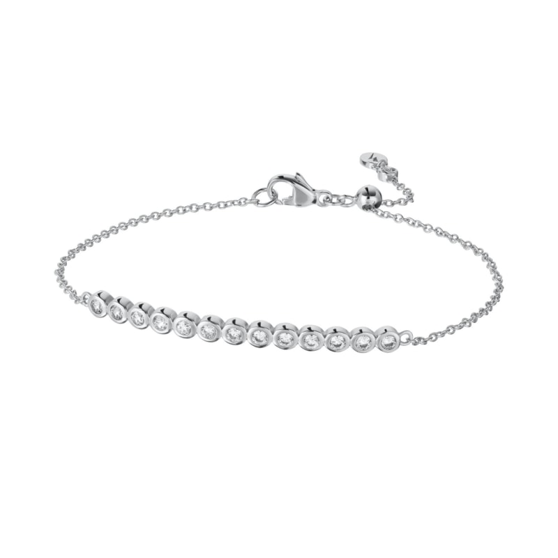 Thumbnail of Silver Bezel Bar Bracelet With Slider Clasp image