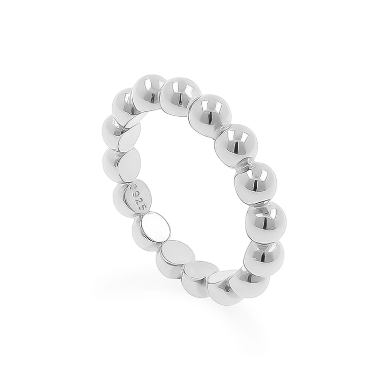 Ball ring hot sale silver