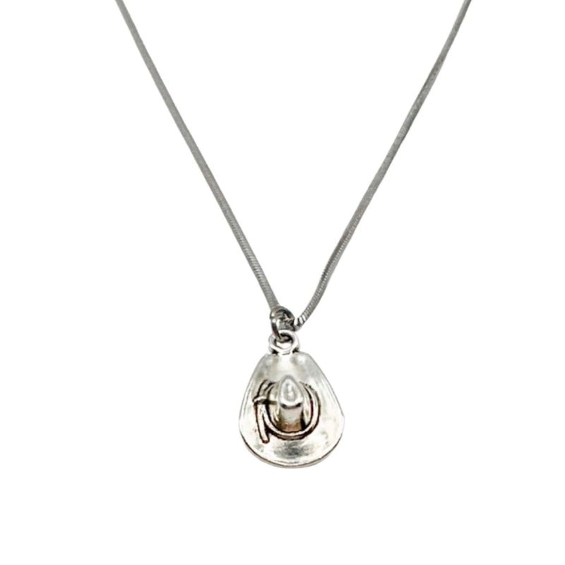 Thumbnail of Silver Cowboy Hat Necklace image