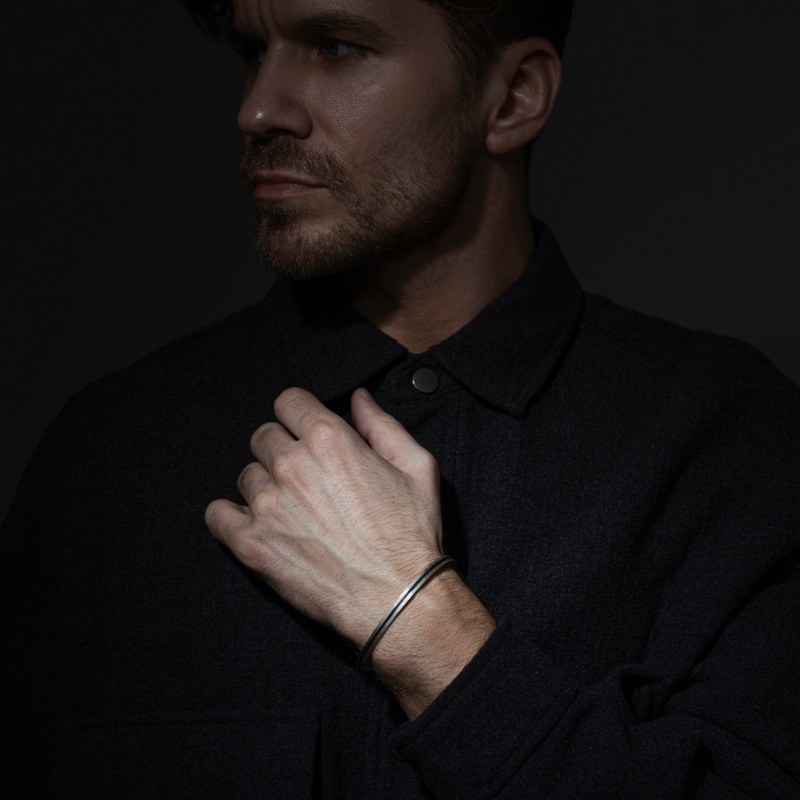 Silver Cuff Bracelet For Men - Balance | Harbour UK Bracelets | Wolf ...