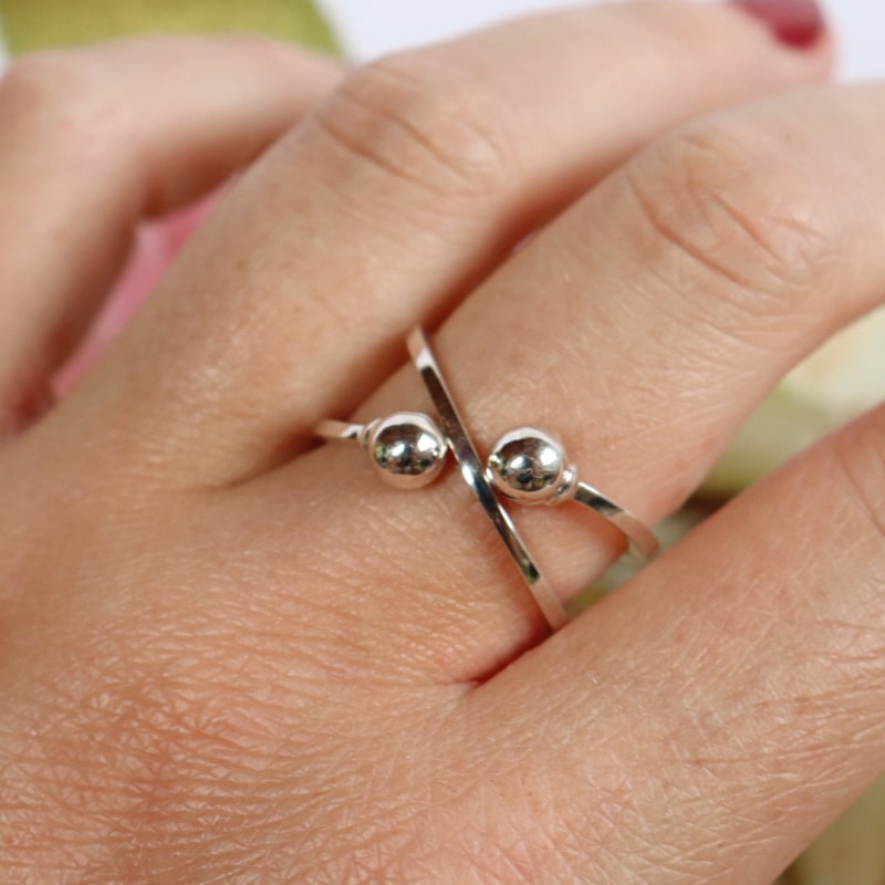 Sterling silver cheap ball ring
