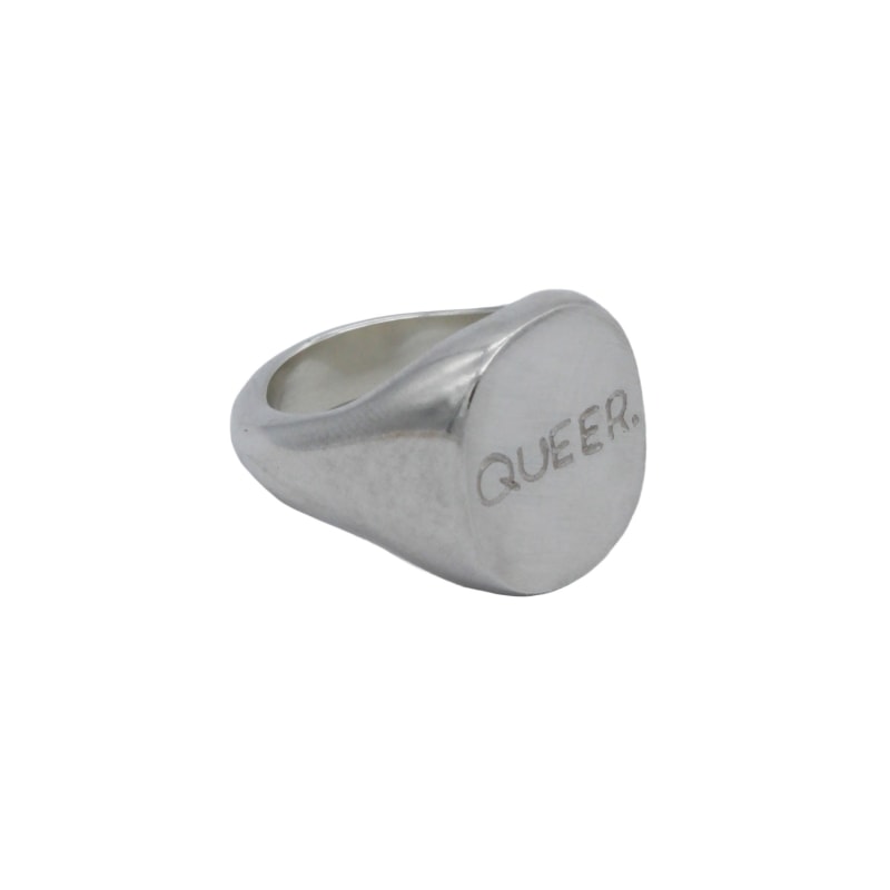 Thumbnail of Silver Chunky Queer Signet Ring image