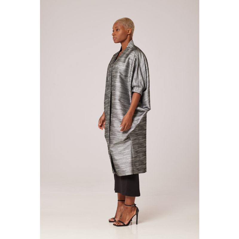Silver Sand Storm Midi Kimono Jacket | Lioness by TF | Wolf Silver Sand Storm Midi Kimono Jacket | Lioness by TF | Wolf