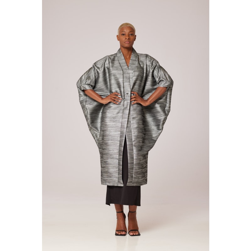 Silver Sand Storm Midi Kimono Jacket | Lioness by TF | Wolf Silver Sand Storm Midi Kimono Jacket | Lioness by TF | Wolf