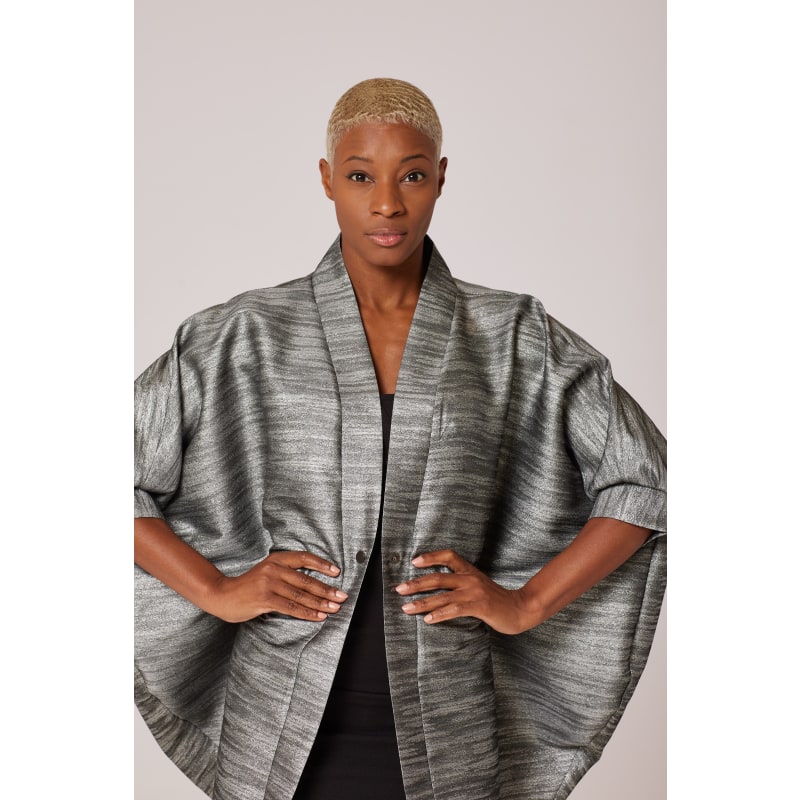 Silver Sand Storm Midi Kimono Jacket | Lioness by TF | Wolf Silver Sand Storm Midi Kimono Jacket | Lioness by TF | Wolf