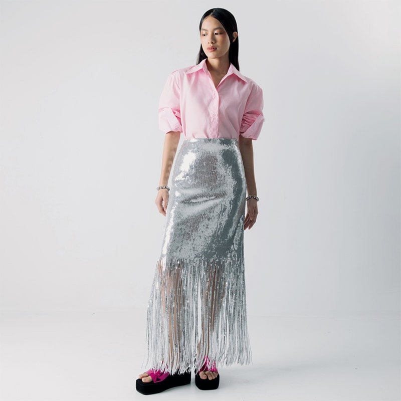 Thumbnail of Silver Sequins Skirt image