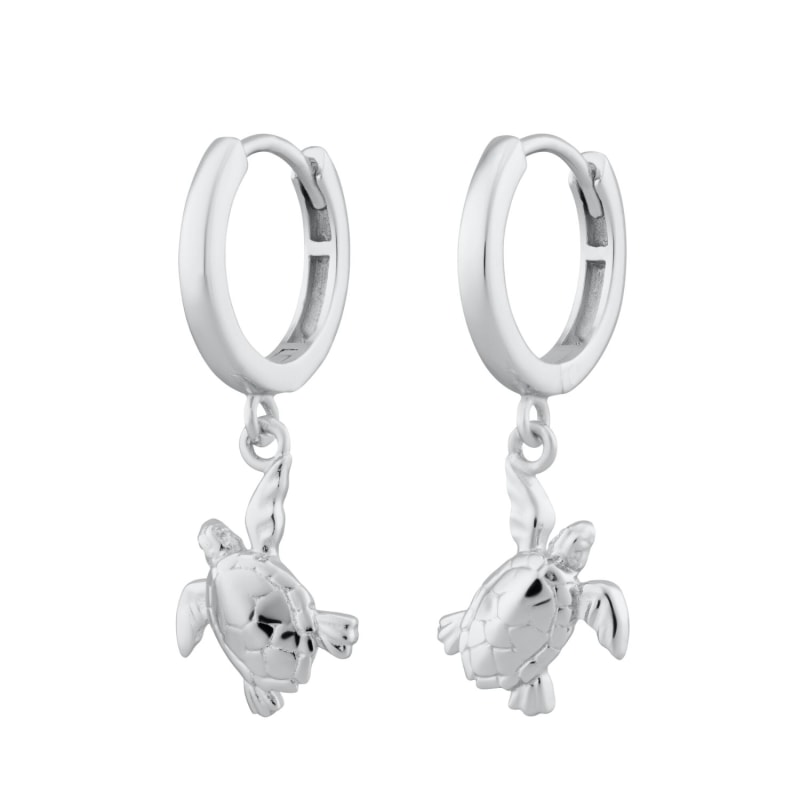 Silver huggie earrings with charms deals