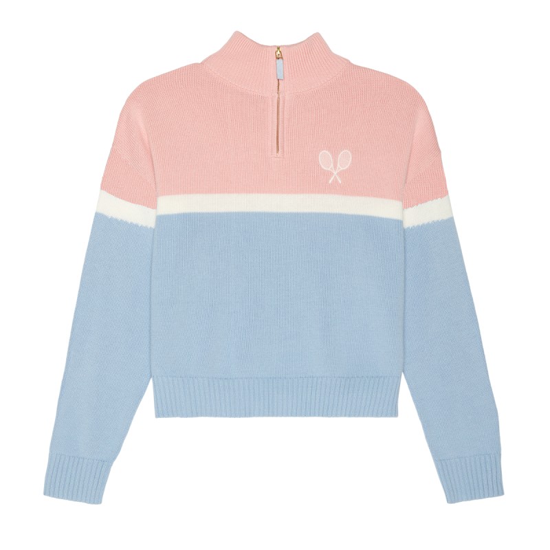 Thumbnail of Simple Color Blocked Quarter Zip Sweater image