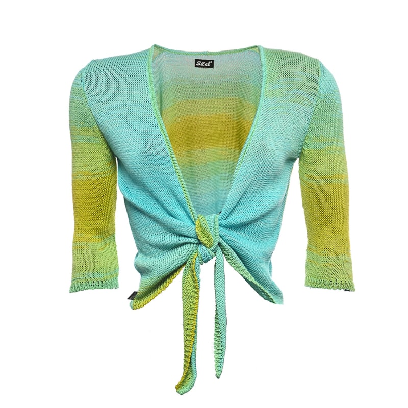 Thumbnail of Simple Front Knot Cardigan Kiwi-Turquoise image