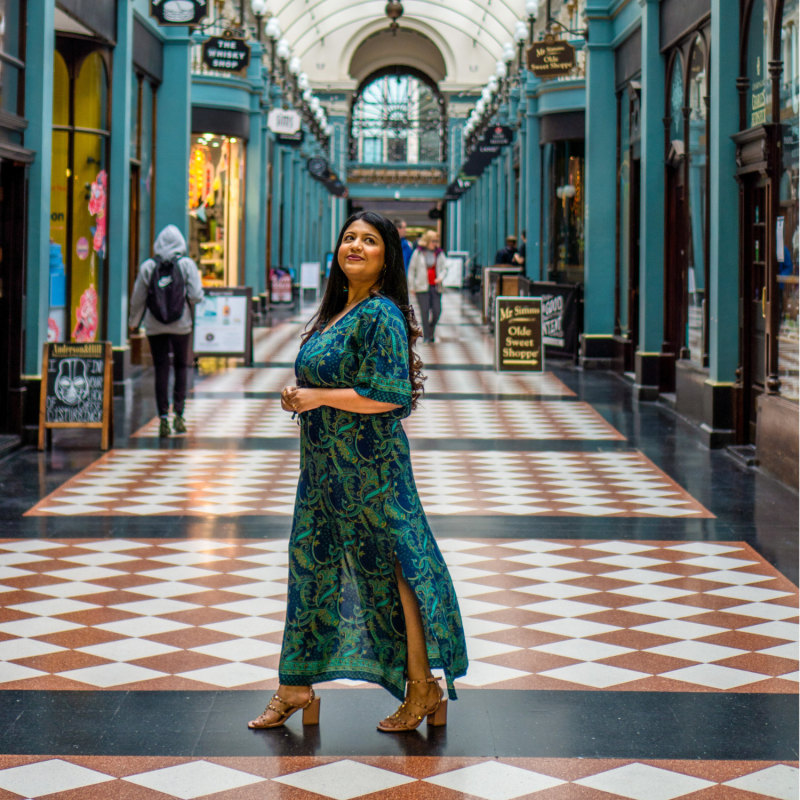 Thumbnail of Siobhan | Lightweight Silky Paisley Caftan Dress - Blue image