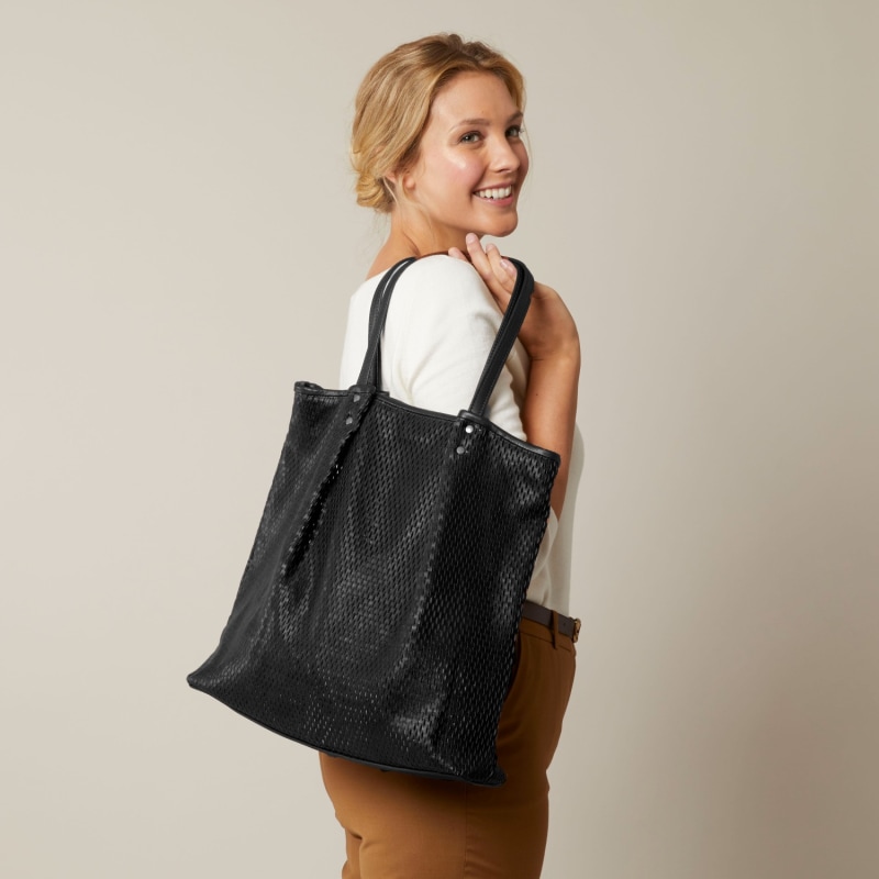 Thumbnail of Leather Tote Black Lucy - Morgan image