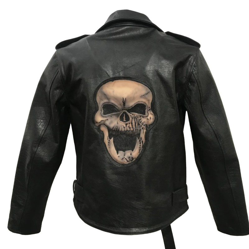 Mens skull leather jacket shop