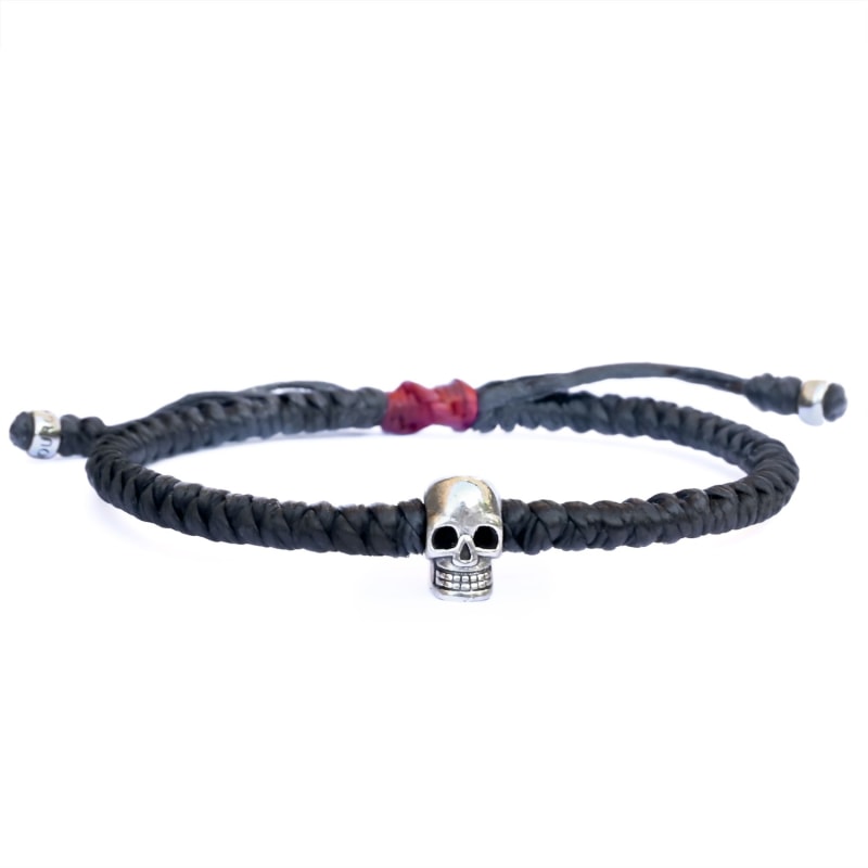 Mens silver skull bracelets discount