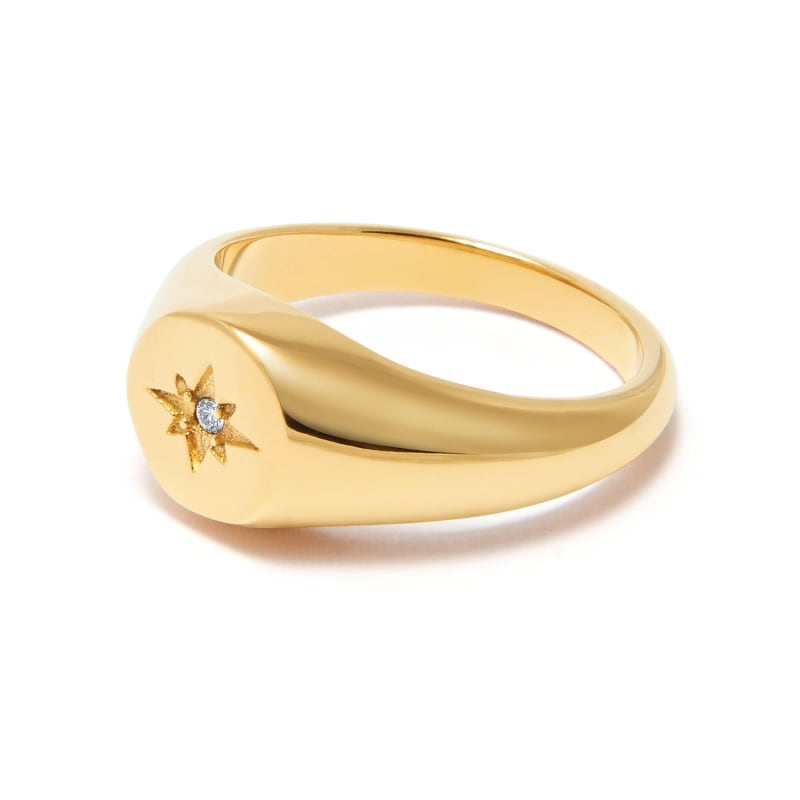 Skyfall Mini Starburst Ring In Gold | Nialaya | Wolf & Badger