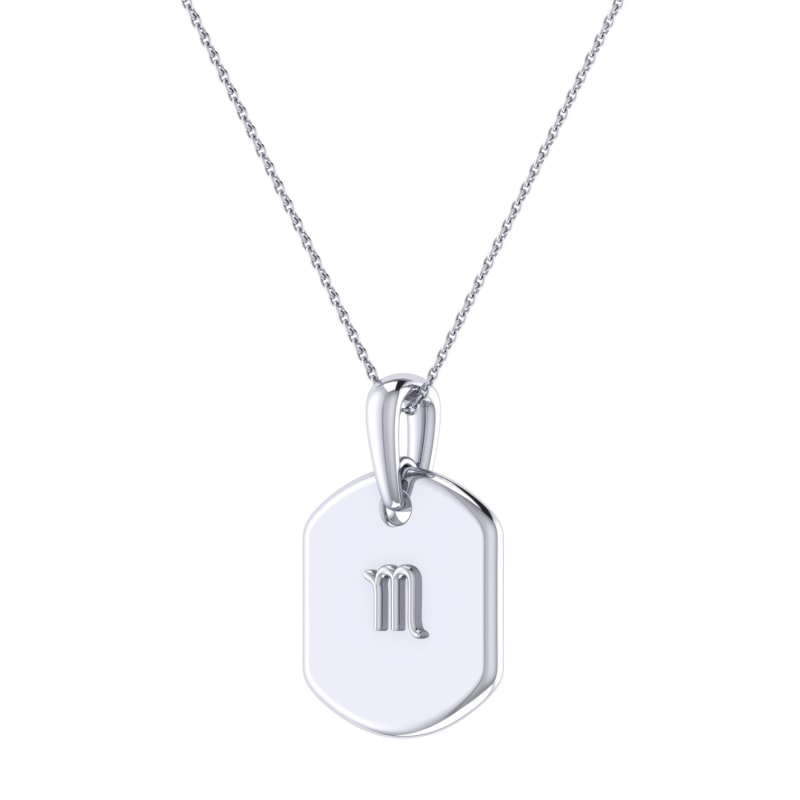 Thumbnail of Scorpio Constellation Tag Pendant Necklace In Sterling Silver image