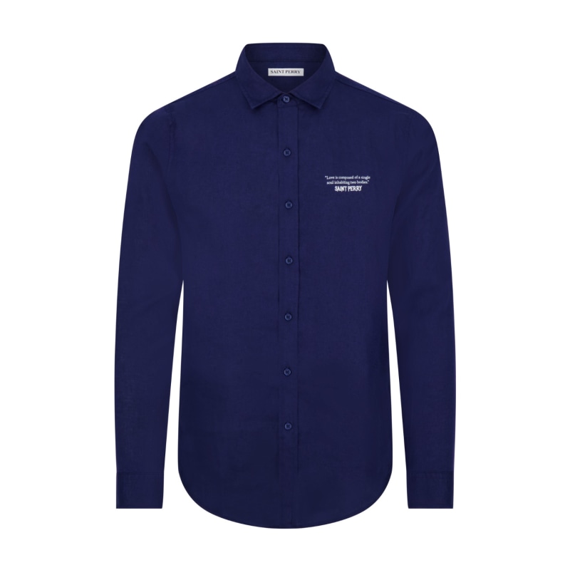 Thumbnail of Slim Fit Lightweight Linen Shirt – Blue image