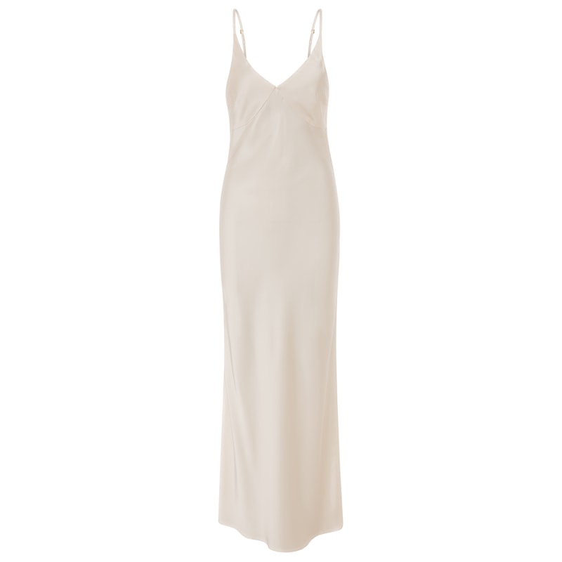 Ivory satin slip dress new arrivals
