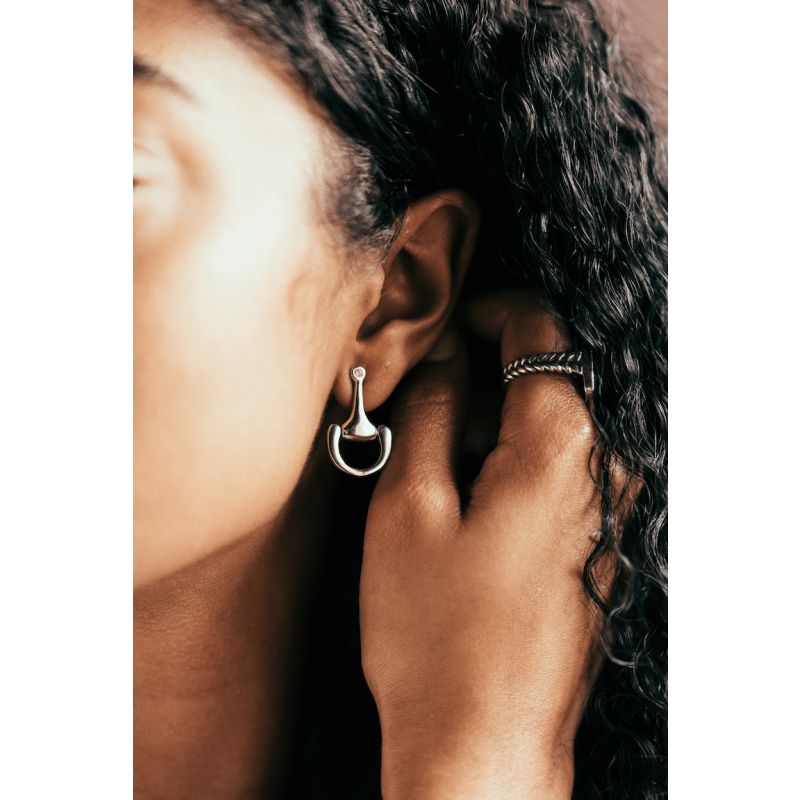 Thumbnail of Small Equestrian Bit Earrings In Sterling Silver By Vincent Peach image