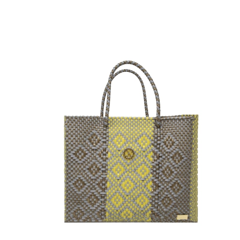 Thumbnail of Small Yellow Gray Aztec Tote Bag image