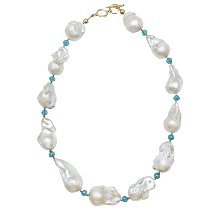 Thumbnail of Baroque Pearl & Crystals Short Necklace image