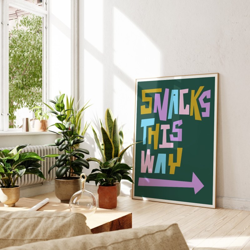 Thumbnail of Snacks This Way Art Print - A2 image