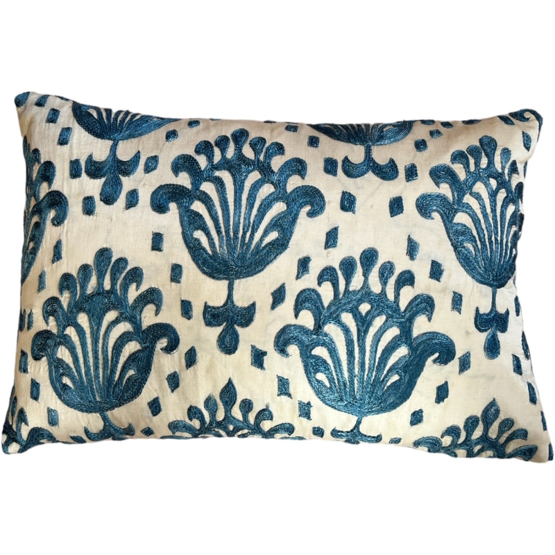 Thumbnail of Pale Blue & White Suzani Cushion image