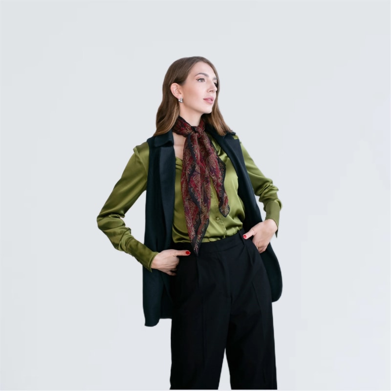 Thumbnail of Soft Collared Blouse - Deep Green image