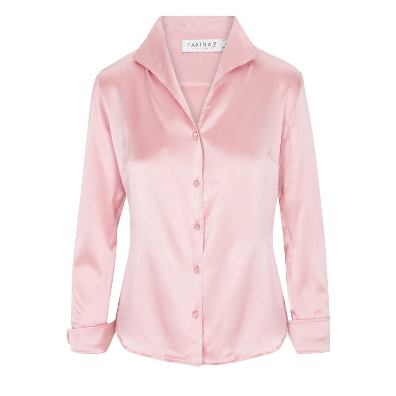 Light pink hotsell silk shirt