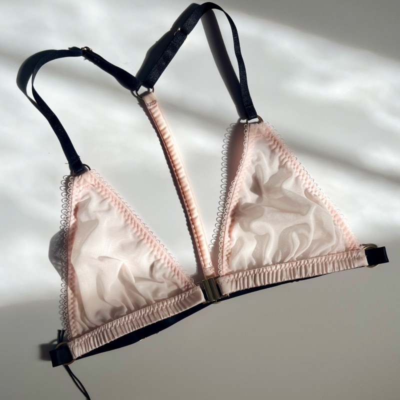 Thumbnail of Soft Mesh Triangle Bralette-Blush Pink image