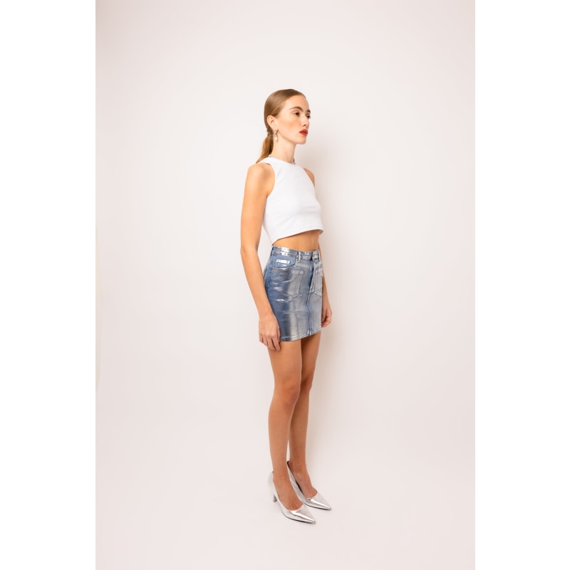 Thumbnail of Soho Denim Metallic Mini Skirt image