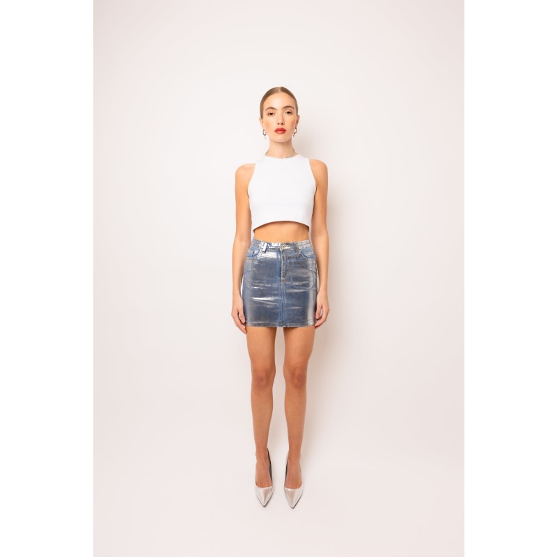 Thumbnail of Soho Denim Metallic Mini Skirt image