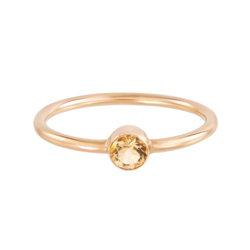 Thumbnail of Gold Citrine Solitaire Ring image