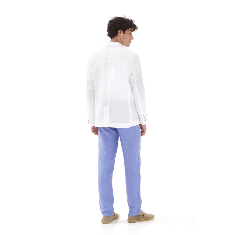 Thumbnail of Solid Slant Pocket Straight Leg Linen Pants-Regatta image