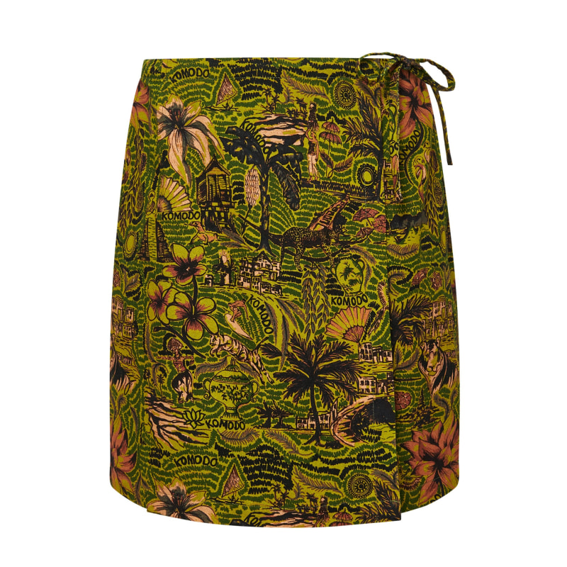 Thumbnail of Solstice - Organic Cotton Skirt Tropical Print Green image