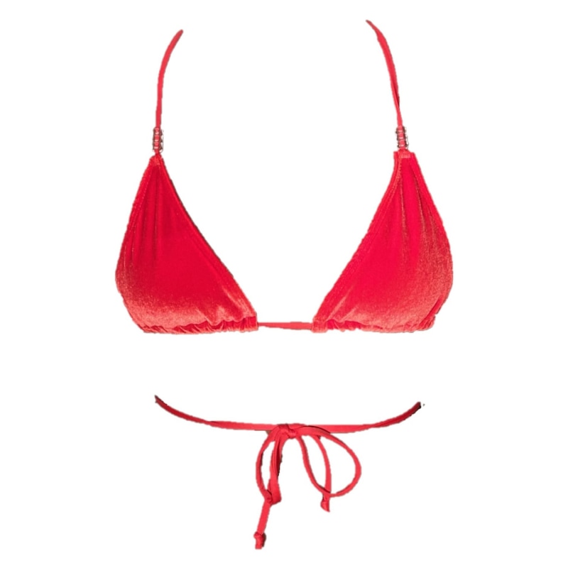 Soninha Triangle Bikini Top - Red Velvet, Brasini Swimwear