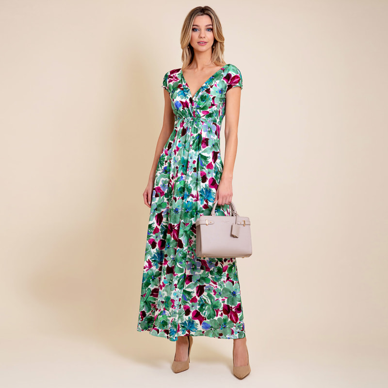 Thumbnail of Sophia Maxi Dress In Paradise Green Floral Print image