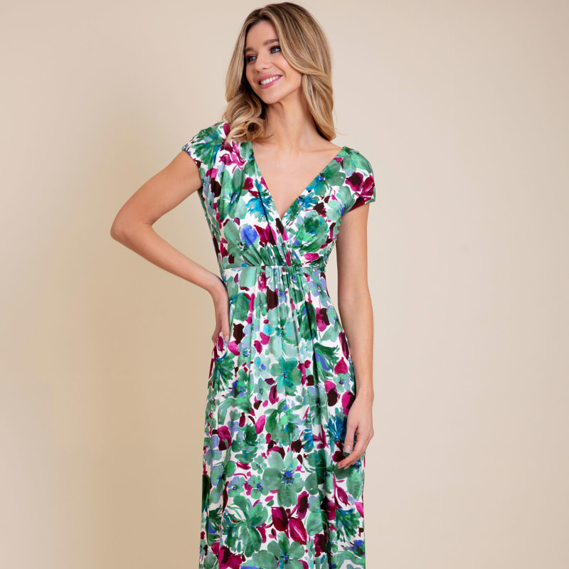 Thumbnail of Sophia Maxi Dress In Paradise Green Floral Print image