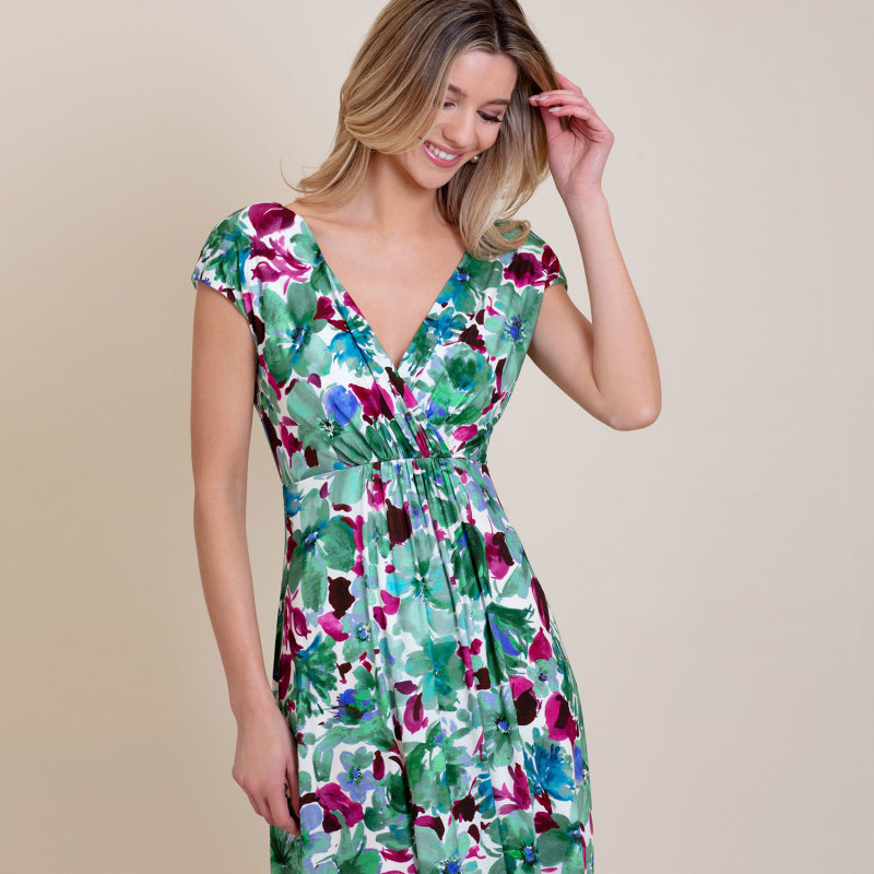 Thumbnail of Sophia Maxi Dress In Paradise Green Floral Print image