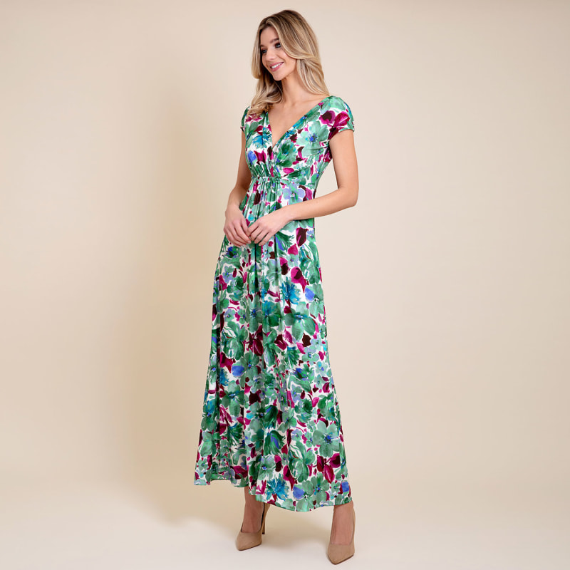 Thumbnail of Sophia Maxi Dress In Paradise Green Floral Print image