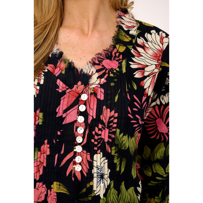 Thumbnail of Sophie Cotton Shirt In Black Floral Floral image