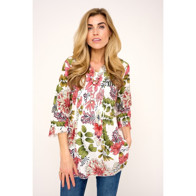 Thumbnail of Sophie Cotton Shirt In White Floral image