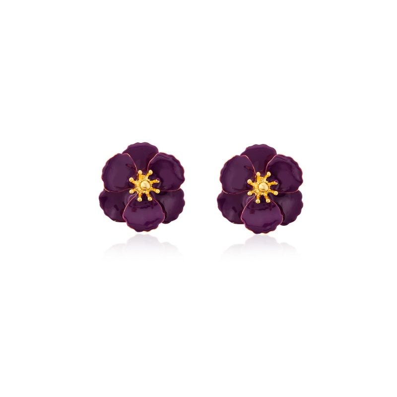 Thumbnail of Purple Blossom Flower Earrings image