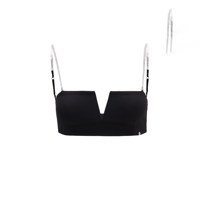 Black spaghetti strap crop top hotsell