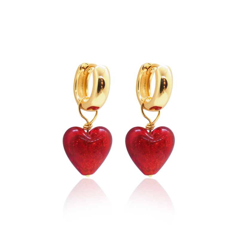 Love heart earrings hoop best sale