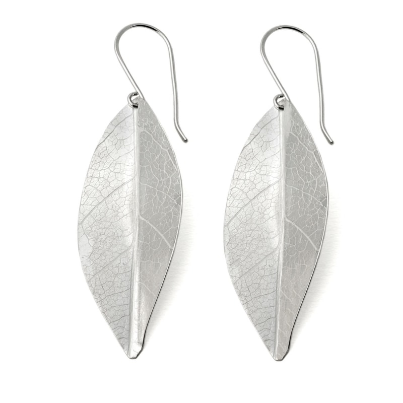 Thumbnail of Spring Leaf Earrings Silver Extra Large image